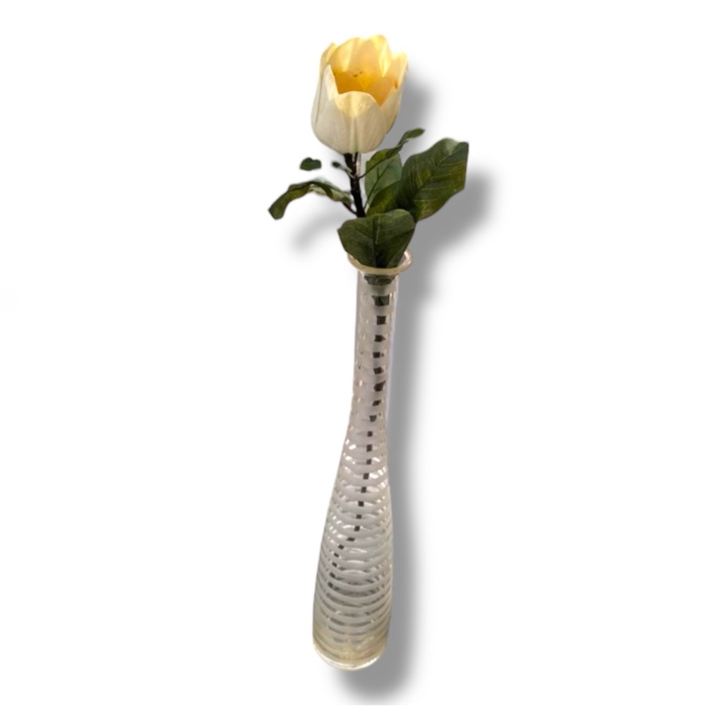 Vintage Tall Murano Style Glass Floor Vase Grandmillennial Designer Decor 21.25” - Picture 3 of 6